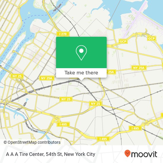 A A A Tire Center, 54th St map