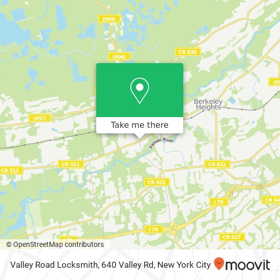 Mapa de Valley Road Locksmith, 640 Valley Rd