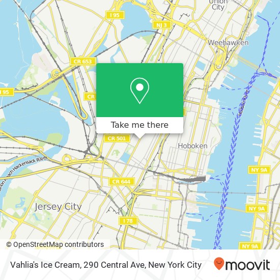 Mapa de Vahlia's Ice Cream, 290 Central Ave