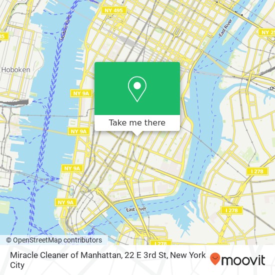 Mapa de Miracle Cleaner of Manhattan, 22 E 3rd St