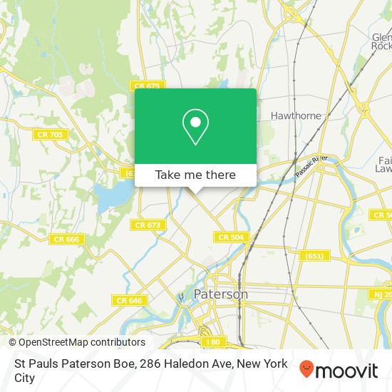 Mapa de St Pauls Paterson Boe, 286 Haledon Ave