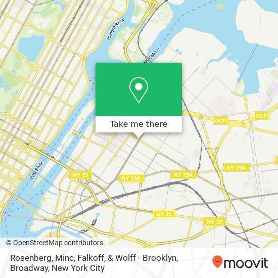 Mapa de Rosenberg, Minc, Falkoff, & Wolff - Brooklyn, Broadway