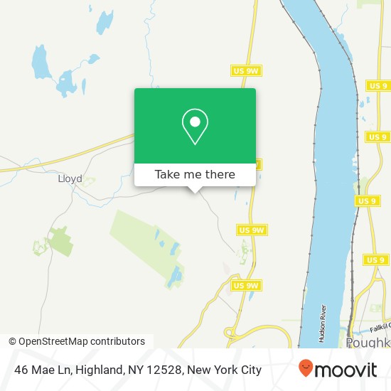 Mapa de 46 Mae Ln, Highland, NY 12528