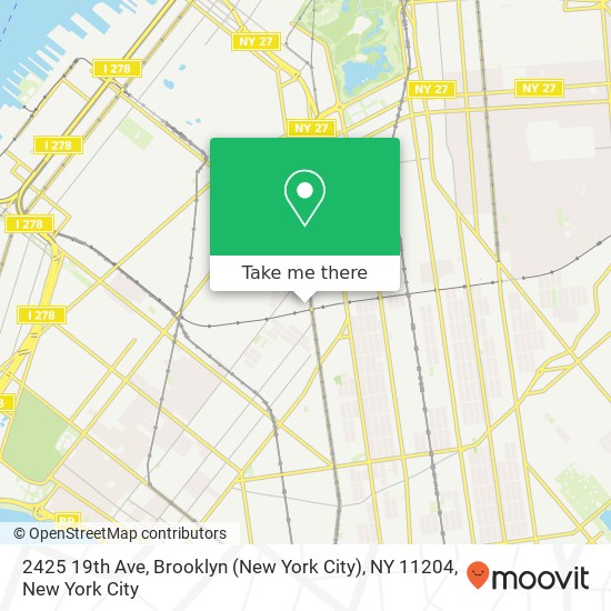 Mapa de 2425 19th Ave, Brooklyn (New York City), NY 11204