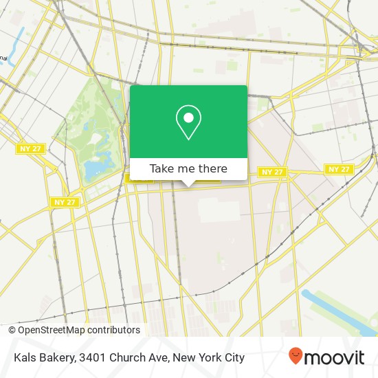 Mapa de Kals Bakery, 3401 Church Ave