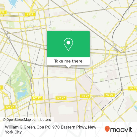 William G Green, Cpa PC, 970 Eastern Pkwy map