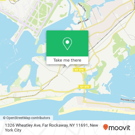 Mapa de 1326 Wheatley Ave, Far Rockaway, NY 11691