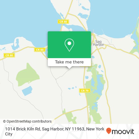 Mapa de 1014 Brick Kiln Rd, Sag Harbor, NY 11963