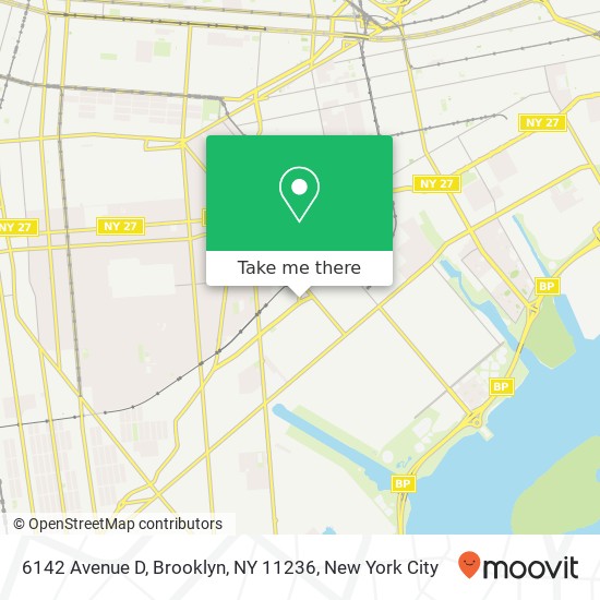 Mapa de 6142 Avenue D, Brooklyn, NY 11236