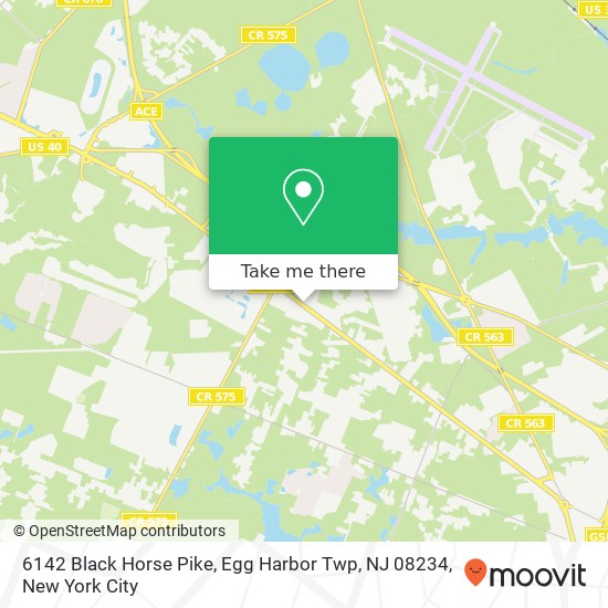 Mapa de 6142 Black Horse Pike, Egg Harbor Twp, NJ 08234