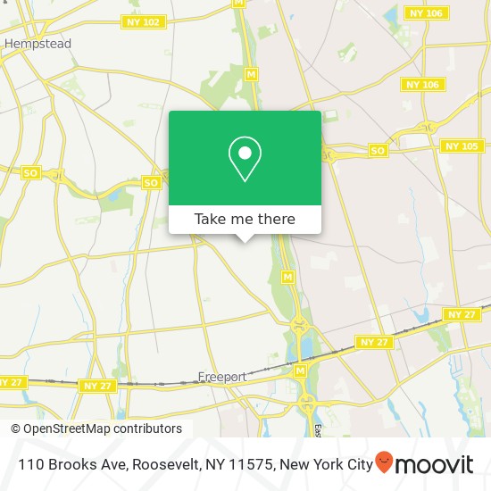 Mapa de 110 Brooks Ave, Roosevelt, NY 11575