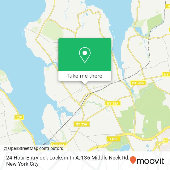 Mapa de 24 Hour Entrylock Locksmith A, 136 Middle Neck Rd