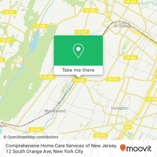 Comprehensive Home Care Services of New Jersey, 12 South Orange Ave map