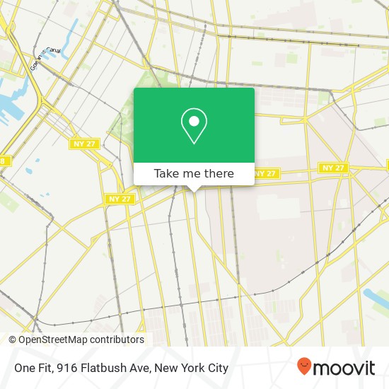 Mapa de One Fit, 916 Flatbush Ave