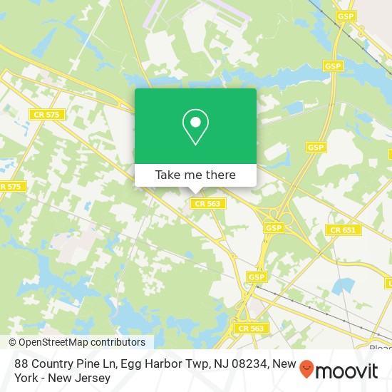 88 Country Pine Ln, Egg Harbor Twp, NJ 08234 map