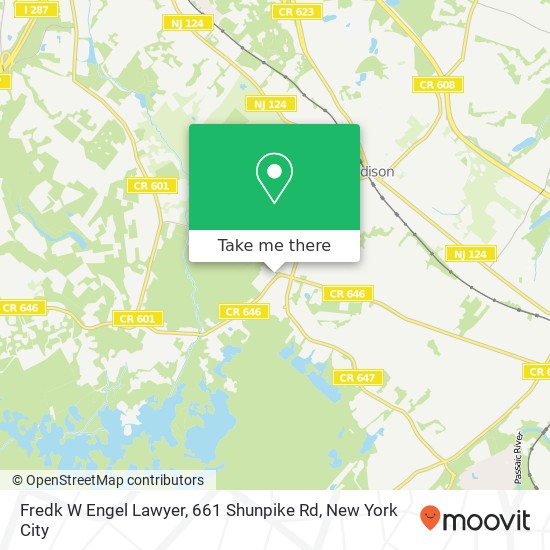 Mapa de Fredk W Engel Lawyer, 661 Shunpike Rd