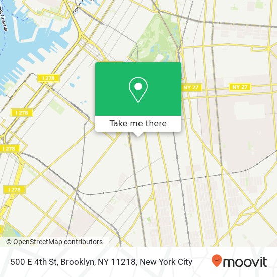 Mapa de 500 E 4th St, Brooklyn, NY 11218