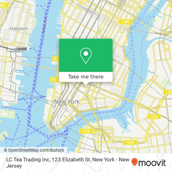LC Tea Trading Inc, 123 Elizabeth St map