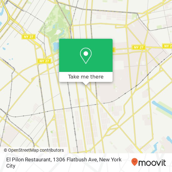 Mapa de El Pilon Restaurant, 1306 Flatbush Ave