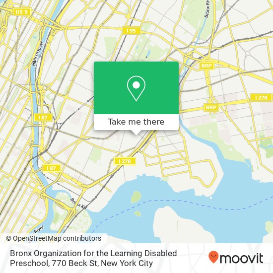 Bronx Organization for the Learning Disabled Preschool, 770 Beck St map