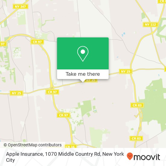 Apple Insurance, 1070 Middle Country Rd map