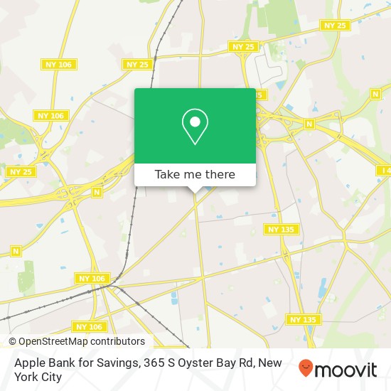 Mapa de Apple Bank for Savings, 365 S Oyster Bay Rd