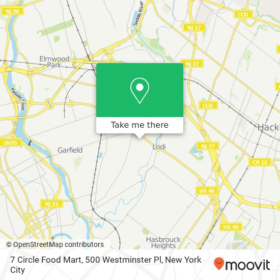 Mapa de 7 Circle Food Mart, 500 Westminster Pl