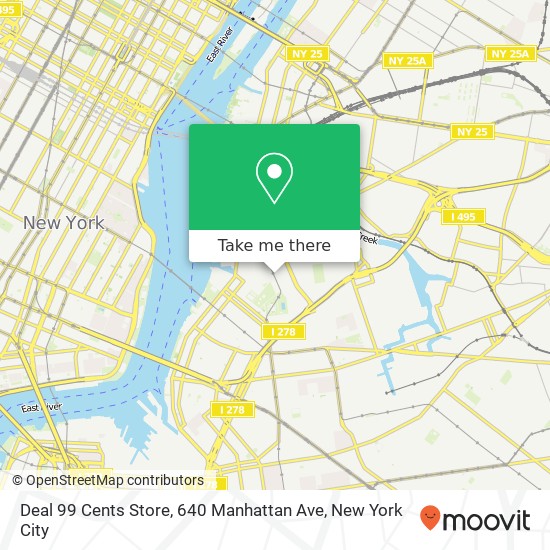 Mapa de Deal 99 Cents Store, 640 Manhattan Ave