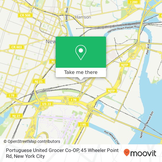 Mapa de Portuguese United Grocer Co-OP, 45 Wheeler Point Rd