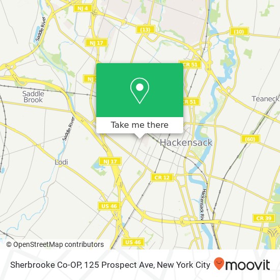 Mapa de Sherbrooke Co-OP, 125 Prospect Ave