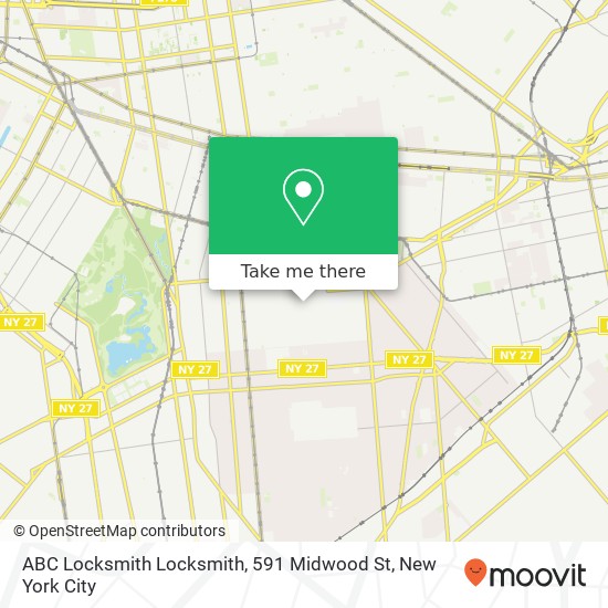 Mapa de ABC Locksmith Locksmith, 591 Midwood St
