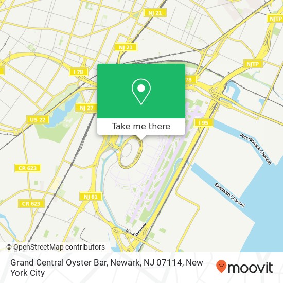 Mapa de Grand Central Oyster Bar, Newark, NJ 07114