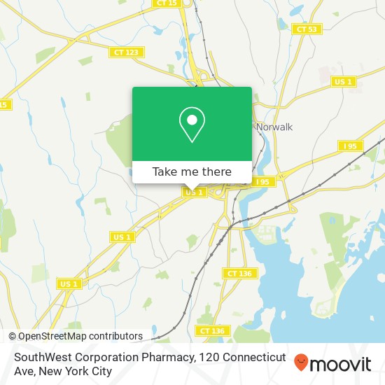 Mapa de SouthWest Corporation Pharmacy, 120 Connecticut Ave