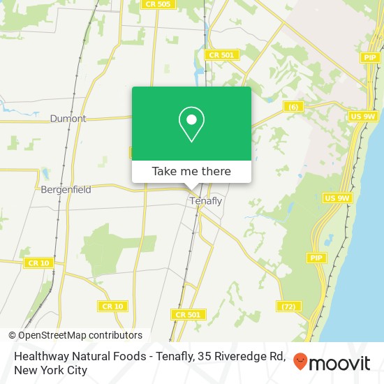 Mapa de Healthway Natural Foods - Tenafly, 35 Riveredge Rd