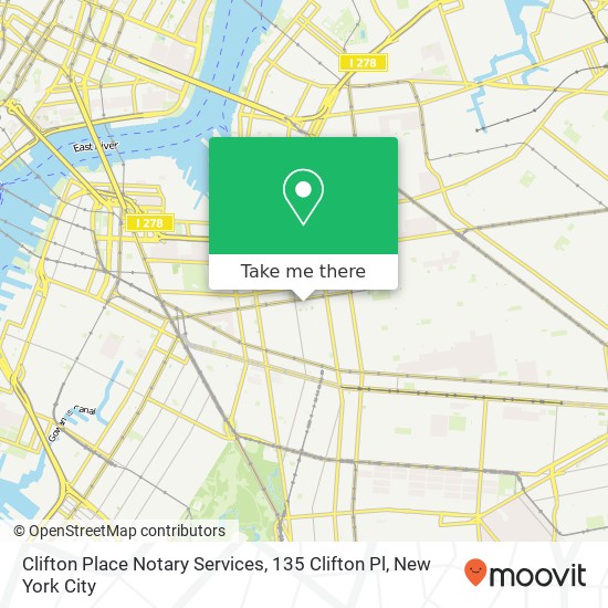 Mapa de Clifton Place Notary Services, 135 Clifton Pl