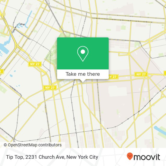 Mapa de Tip Top, 2231 Church Ave