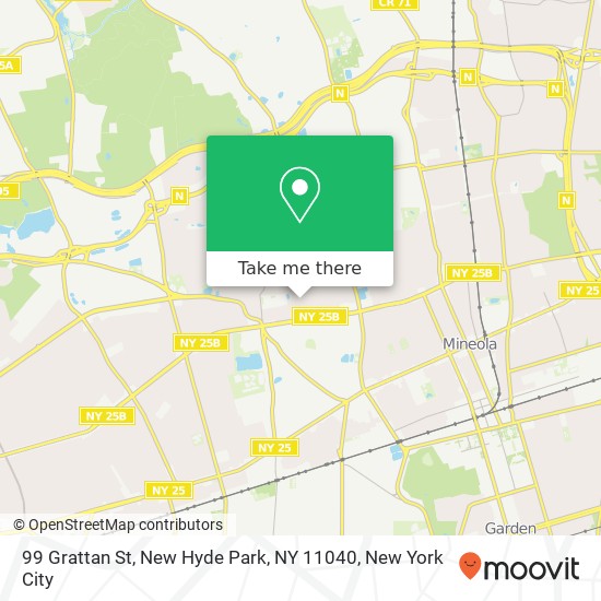 Mapa de 99 Grattan St, New Hyde Park, NY 11040