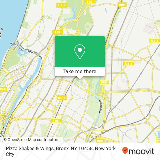 Pizza Shakes & Wings, Bronx, NY 10458 map