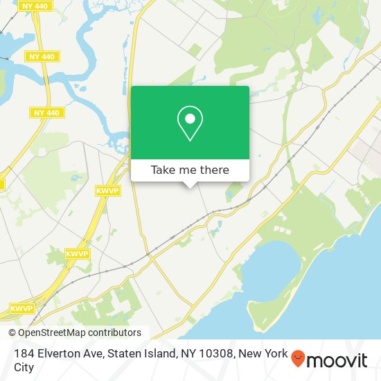 Mapa de 184 Elverton Ave, Staten Island, NY 10308