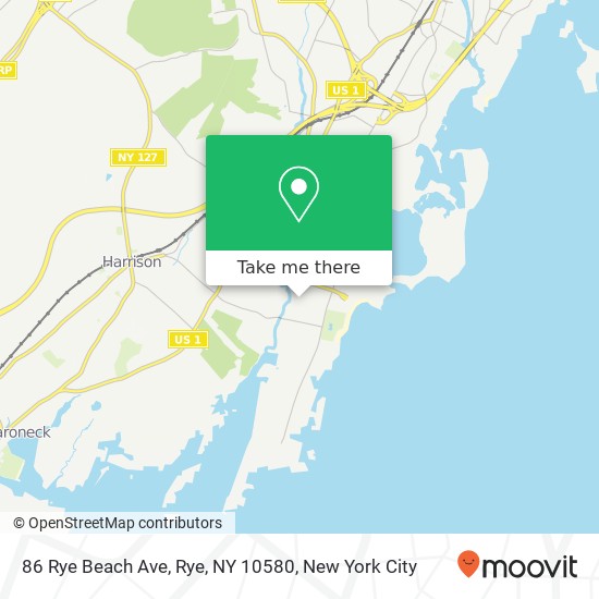 86 Rye Beach Ave, Rye, NY 10580 map