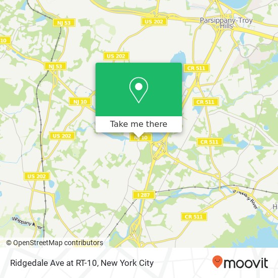Ridgedale Ave at RT-10 map