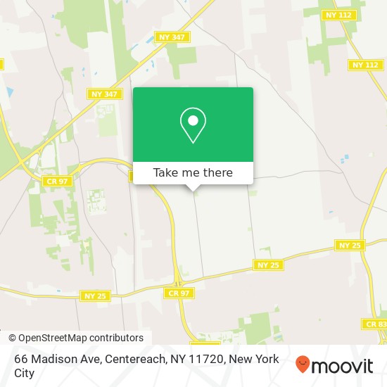 Mapa de 66 Madison Ave, Centereach, NY 11720