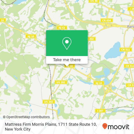 Mapa de Mattress Firm Morris Plains, 1711 State Route 10