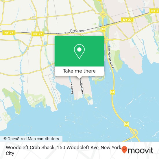 Mapa de Woodcleft Crab Shack, 150 Woodcleft Ave
