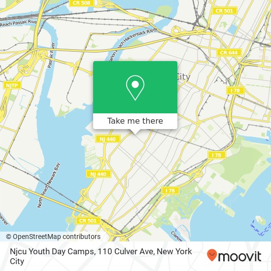 Mapa de Njcu Youth Day Camps, 110 Culver Ave