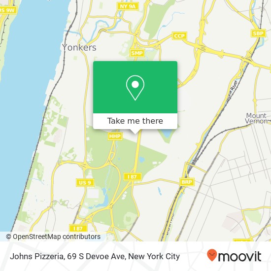 Mapa de Johns Pizzeria, 69 S Devoe Ave