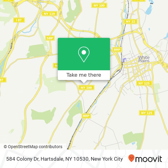 Mapa de 584 Colony Dr, Hartsdale, NY 10530