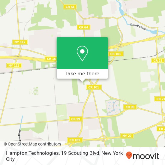 Mapa de Hampton Technologies, 19 Scouting Blvd