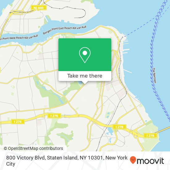 Mapa de 800 Victory Blvd, Staten Island, NY 10301