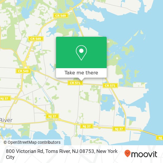 Mapa de 800 Victorian Rd, Toms River, NJ 08753